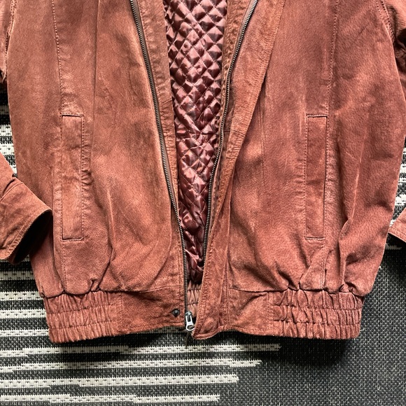 AMERICAN VINTAGE 80s/90s - Suede Mahogany Bomber Jacket - Picture 5 of 8